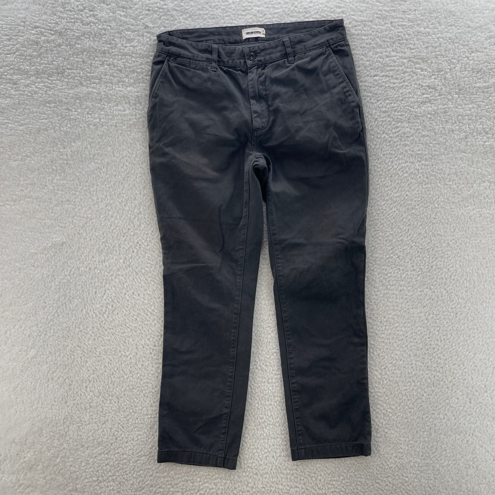 Taylor Stitch Foundation Pants Mens 32x29* Gray Slim Chino Army Office Luxury